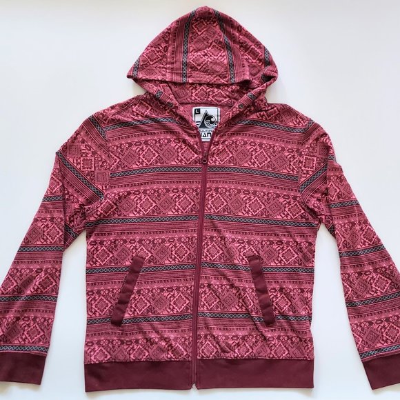 Beautiful Giant Men's Size Large Full Zip Lightweight Hoodie Maroon Red - Picture 1 of 5